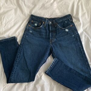 Levis 501S Blue Distressed Jeans